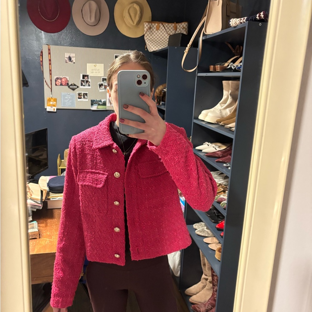 Rachel Zoe Vibrant Pink Teddy Jacket